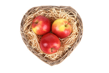 red apples in the basket