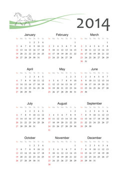 calendar 2014 vector