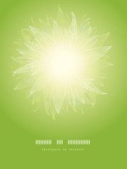 Vector magical green leaves sunburst vertical temaplate