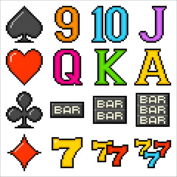 Pixel Slot Machine Symbols