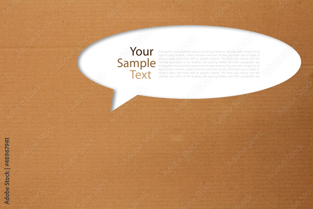 Poster Speech bubble With cardboard texture background
