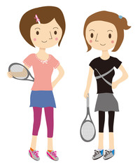 テニスをする女性