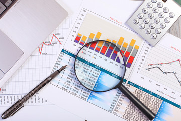 Businessman workplace with papers