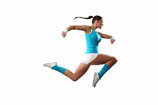 Image of sport woman jumping