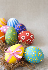 Colorful Easter eggs. Verical