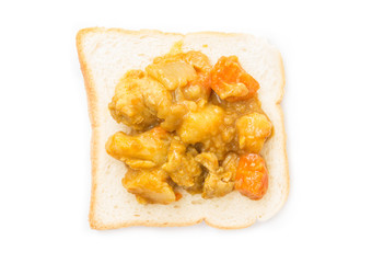 chicken curry on bread