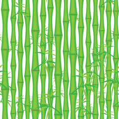Bamboo stems and leaves seamless pattern background