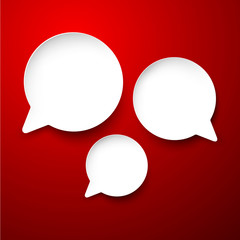 Paper white round speech bubbles.