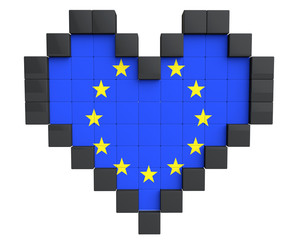 Pixel Heart comme drapeau de l& 39 Union européenne