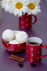 Red polka dot cup of tea