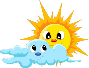 sun and cloud cartoon