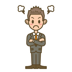 ビジネスマン　F02　全身　怒る