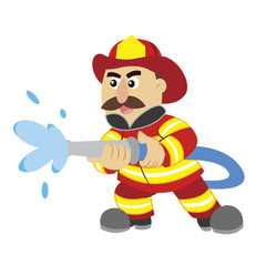 an illustration of cartoon fireman ,vector