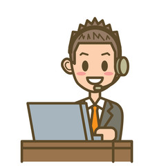 ビジネスマン　F02　上半身　オペレーター