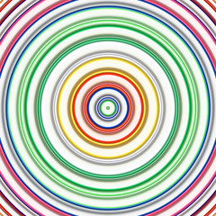 Multicolored circles on a white background digital art.