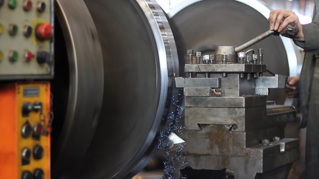 Lathe in a metal processing industry