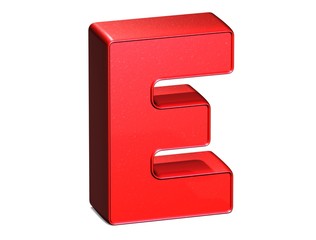 3D shiny red letter collection over white background