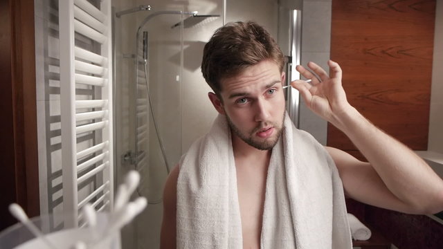 mans bathroom routine 