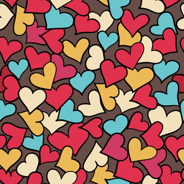 Seamless pattern of hearts.