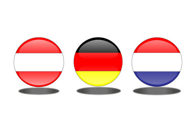 3 Flaggen europäischer Länder