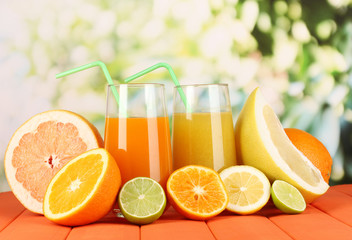 Lots ripe citrus with juices