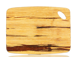 Wooden cutting board isolated on white
