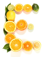 Vitamin D posted products which contain it isolated on white