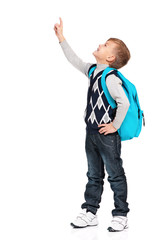 Boy with backpack