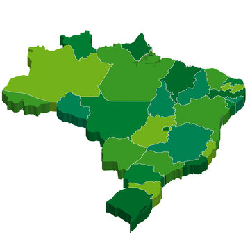 ブラジル　地図　３D
