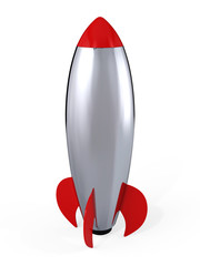 3D rendering of a Rocket isolated on white background
