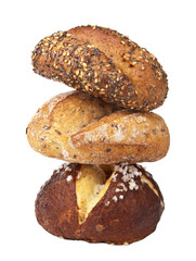 stack of healthy bread isolated