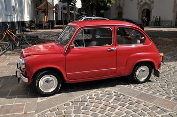 Red retro car