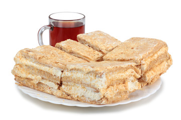 Cookie and glass tea cup