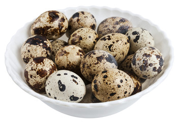 Quail eggs on a plate