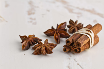 cinnamon sticks with anise stars