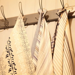 Linen kitchen towels display