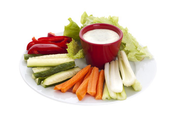 fresh vegetables and dip