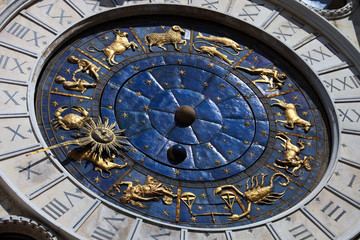 San Marco square clocks Venice, Italy