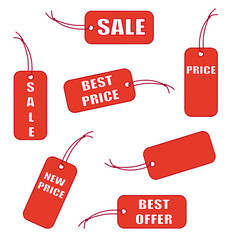 Red sale labels set vector illustration