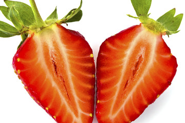 Fresh strawberry isolated on white background.