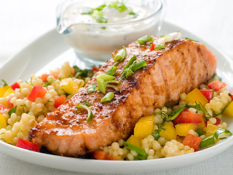 grilled salmon with couscous
