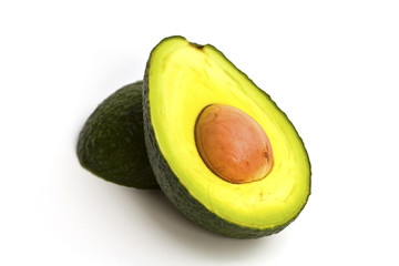 Organic Avocado on white background