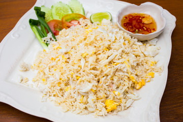 Fried rice with crab, thai seafood