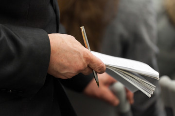 Hand of an elderly businessman