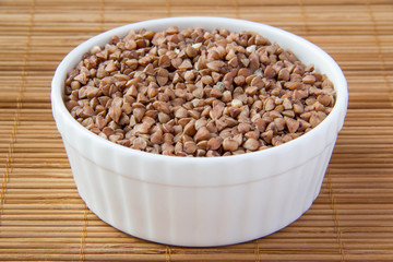 buckwheat in white ceramic cup