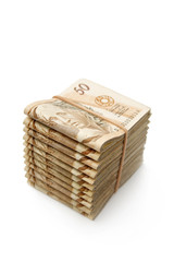 Fifty reais pile