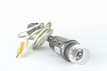 USB microscope with white background