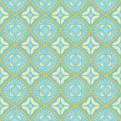 Seamless pattern with abstract flowers and stars