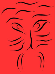Lion Face Close Up Vector Illustration