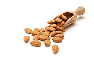 Almond in a wooden scoop